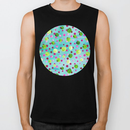 Polka Dot Pattern 09 Biker Tank