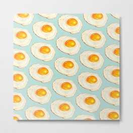 Egg Pattern - Blue Metal Print