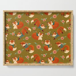 Cozy Foxes Pattern (light colour) Serving Tray