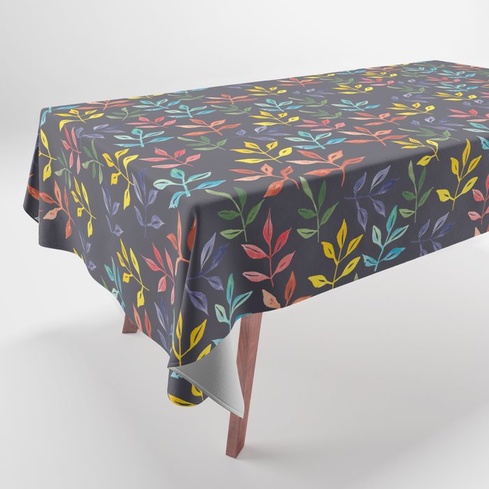 Florida Inspired Rainbow Leaves Tablecloth