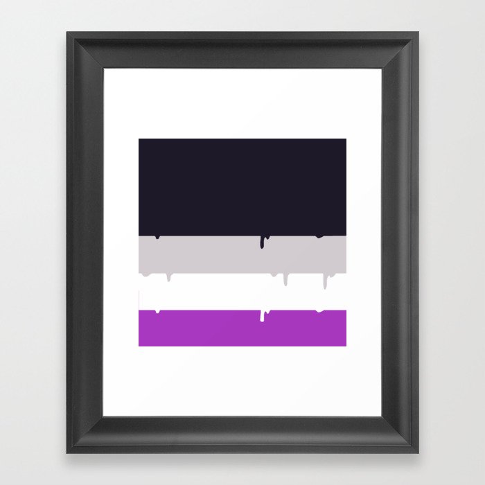 Asexual Pride LGBTQ Flag Melting Framed Art Print