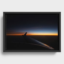 Sunset from the cocpkit Framed Canvas