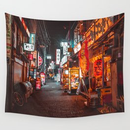 Warmth of Neon Tokyo Signs Wall Tapestry