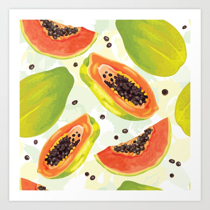 Exotic Papaya Summer Art Print