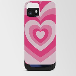 Hot Pink Retro Hearts iPhone Card Case