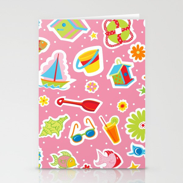 Summer Fun Pink Stationery Cards
