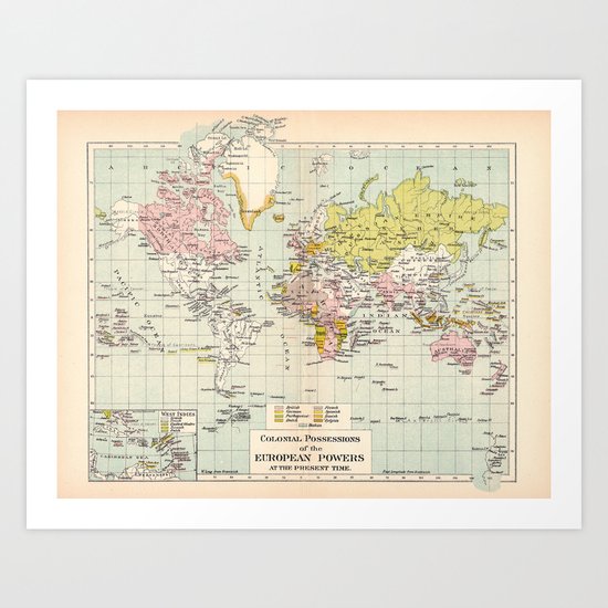 Colonial Possessions of the European Powers at the present time Art Print