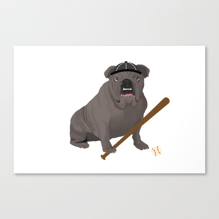 Bulldog Baseball Canvas Print