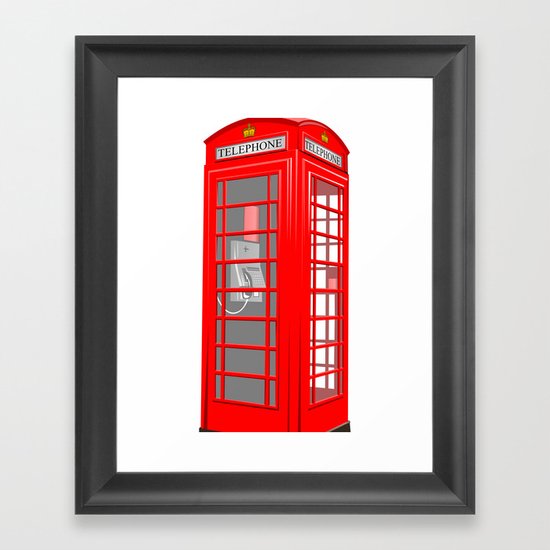 RED PHONE BOOTH Framed Art Print