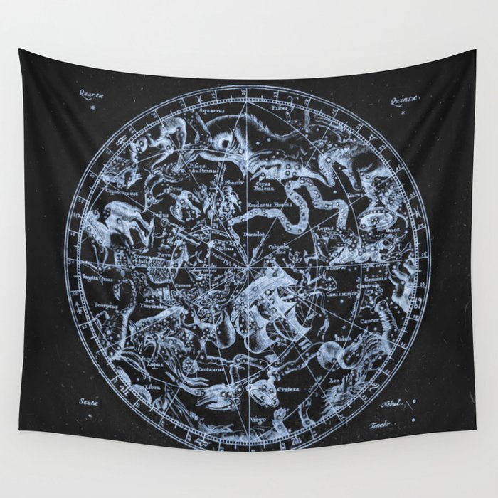Ice on Black | Zodiac Skies & Astrological Ties Wall Tapestry