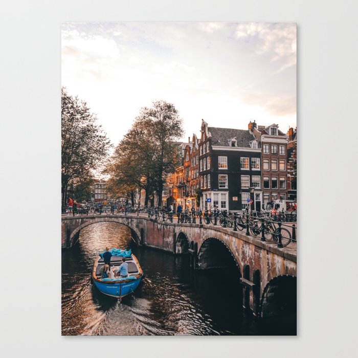 Sunset in Amsterdam Canvas Print