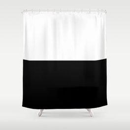 Abstract Black and White Horizon Color Block Shower Curtain