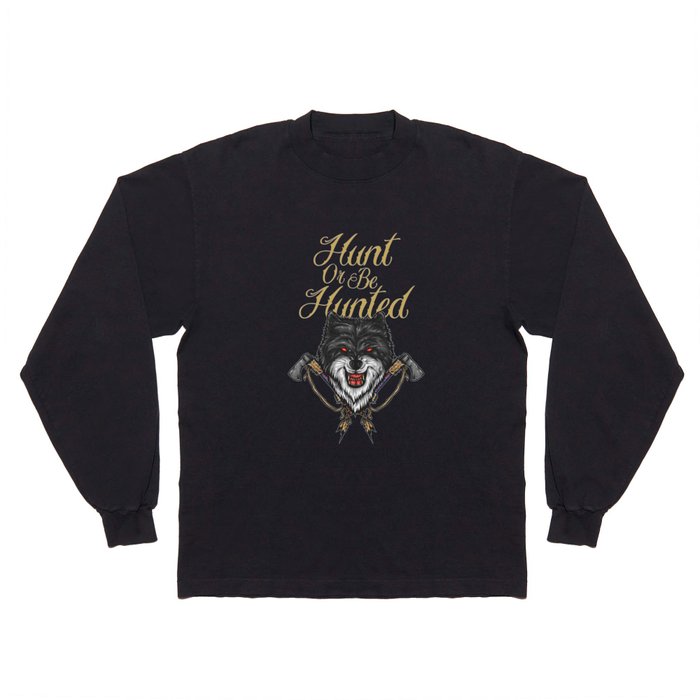 Wolf and Tomahawk Long Sleeve T Shirt