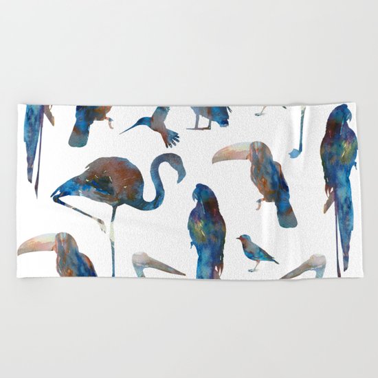 Birds Pattern Beach Towel