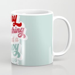 Merry Everything on Retro blue Coffee Mug