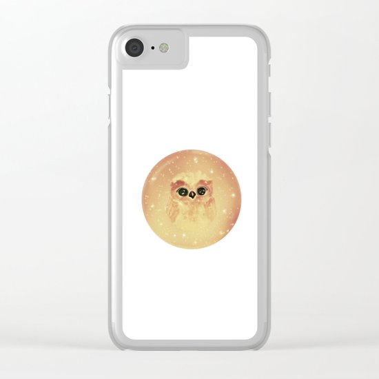 baby owl white Clear iPhone Case