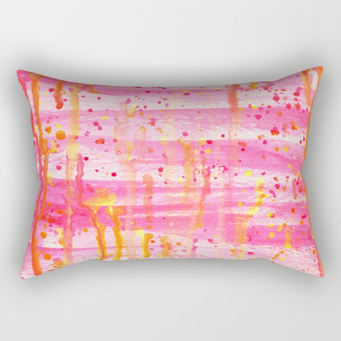 Confetti Abstract High Flow Acrylic Painting Rectangular Pillow