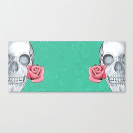 Skull and Rose Canvas Print