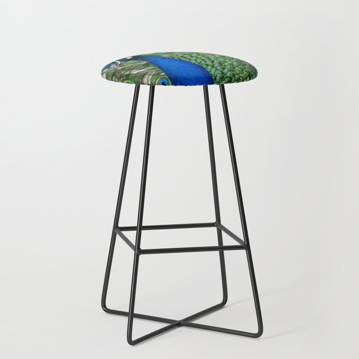 Peacock Spreads Its Feathers Bar Stool