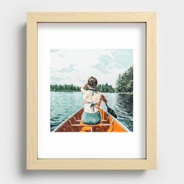 Row Your Own Boat | Woman Empowerment Confidence Painting | Positive Growth Mindset Boho Adventure  Recessed Framed Print