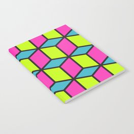 Fluorescent Hex Cube Pattern Notebook