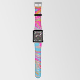 Pink, blue and orange swirl Apple Watch Band