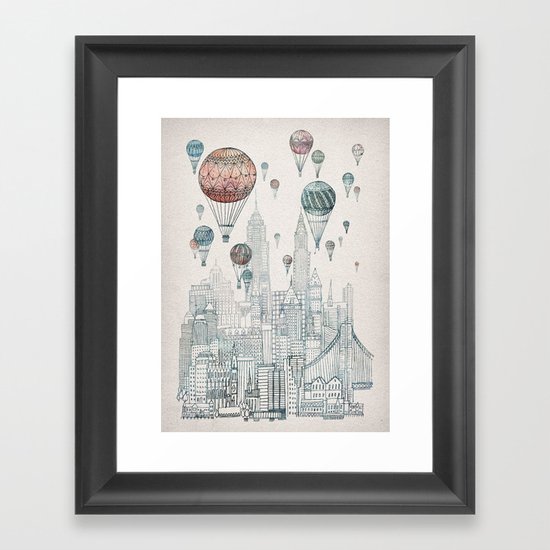 Voyages Over New York Framed Art Print