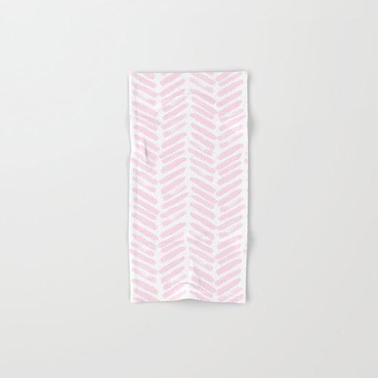Handpainted Chevron pattern light pink stripes Hand & Bath Towel