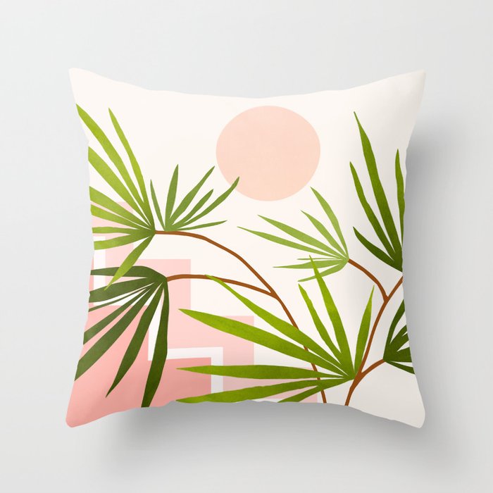 Summer in Belize Abstract Landscape Throw Pillow