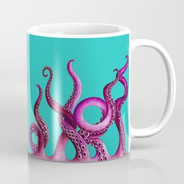 Teal and Pink Kraken Coffee Mug