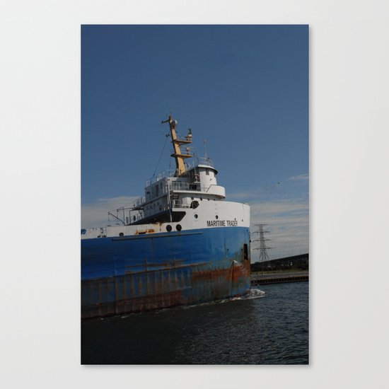 Blue Boat Canvas Print