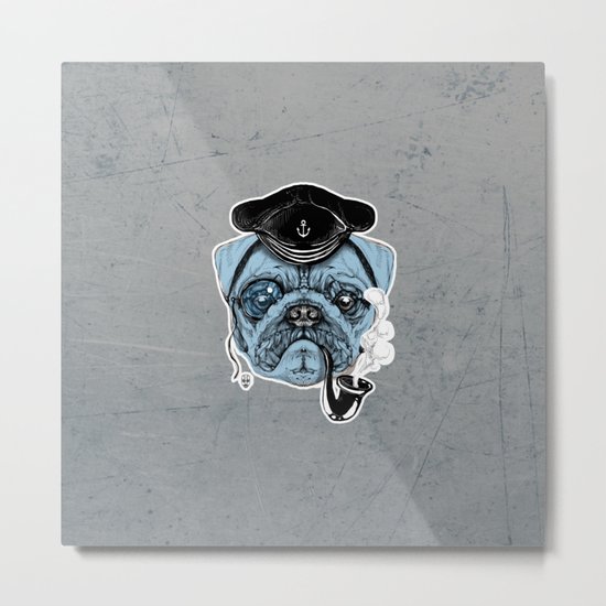 Sailor Pug Metal Print