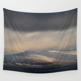Winter Mountain Light in the Scottish Highlands Wall Tapestry