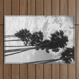 Palm Trees Black & White Vibes #1 #cali #wall #decor #art #society6 Outdoor Rug