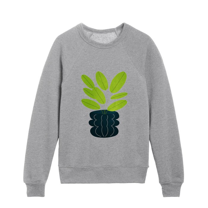 Black Pearl Vase & Spring Bud Leaves: Vases & Stuff 02 Kids Crewneck