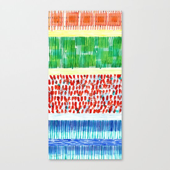 Joyful Stacked Patterns in High Format Canvas Print