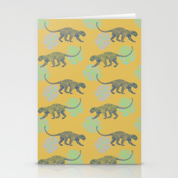 Clouded Leopard in Yellow Stationery Cards