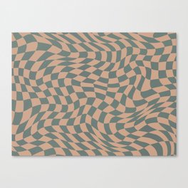 Ultramarine brown warp checked Canvas Print