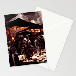 Post-Apocalyptic street market Stationery Card
