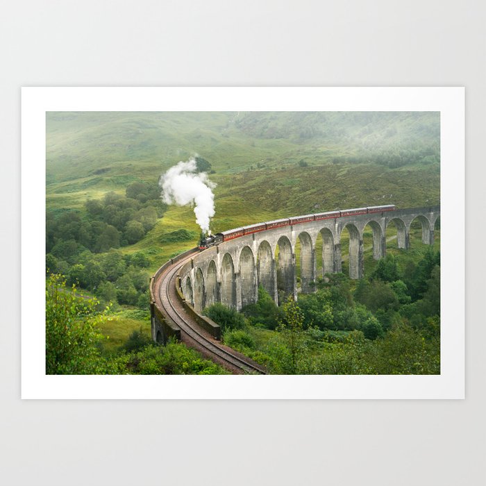 Hogwart Express steam engine in the scottish highlands Art Print