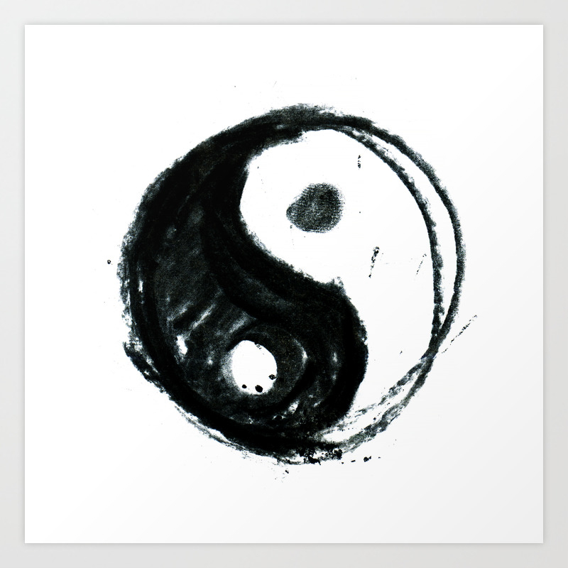 Yin Yang Symbol Drawing Art Print By Rafo Society6