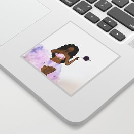 Venus Sticker | Femme, Pretty, Watercolor, Clouds, Planets, Painting, Watercolour, Blackwoman, Venus 