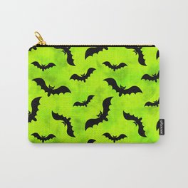 Bats and Green Toxic Waste Vapors Carry-All Pouch | Black, Fun, Scare, Vapors, Lime, Toxic, Tapastry, Party, Graphicdesign, Trickortreat 