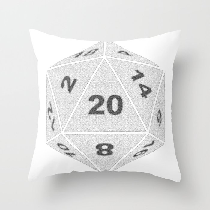 20 Sided Dice Throw Pillow