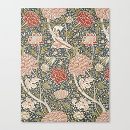 Colorful Art Deco Flowers Pattern - William Morris  Canvas Print