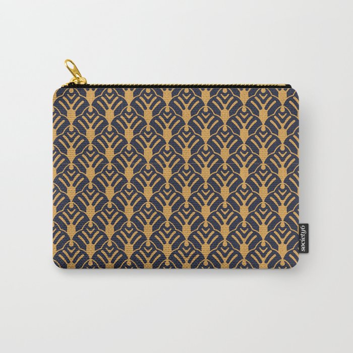 Navy & Gold Art Deco Pattern 3 Carry-All Pouch