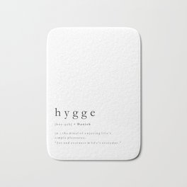 Hygge Minimalist Typography Definition Bath Mat