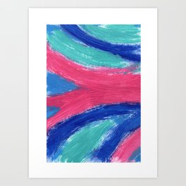 Harmony Art Print | Colorfulpink, Paths, Bluetealgreen, Peace, Pattern, Focalpoint, Bright, Painting, Flowing, Acrylic 