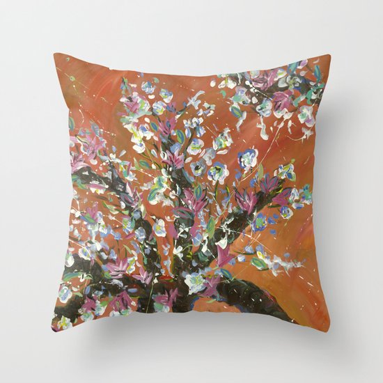 Cherry Tree Throw Pillow