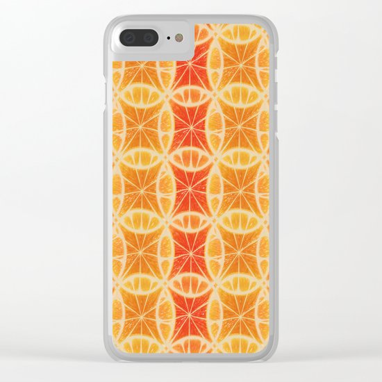 Orange Slice Pattern Clear iPhone Case